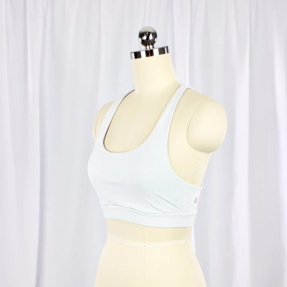 LULULEMON White Pale Blue Invigorate Luxtreme Mesh Racerback Sports Bra - Picture 7 of 16